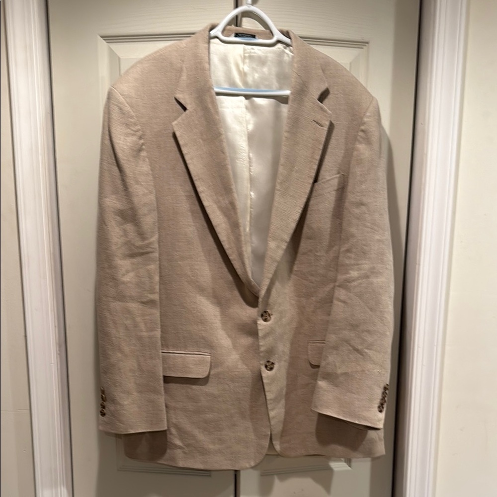 Linen AKA Eddie Bauer Tan Sport Coat  Blazer Pre-Owned